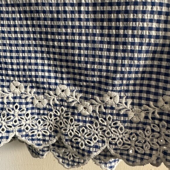 BNWT Loeffler Randal Blake Blue Gingham Emboidered Pant - Picture 11 of 13